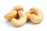 cashews in white background