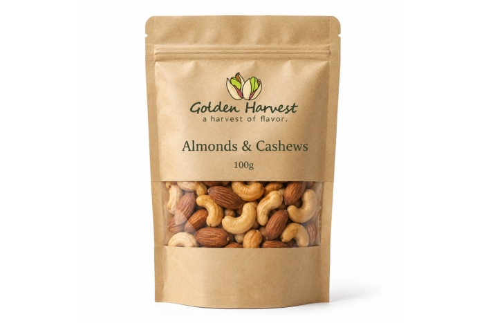Roasted cashews and almonds snack mix for office and school snacks