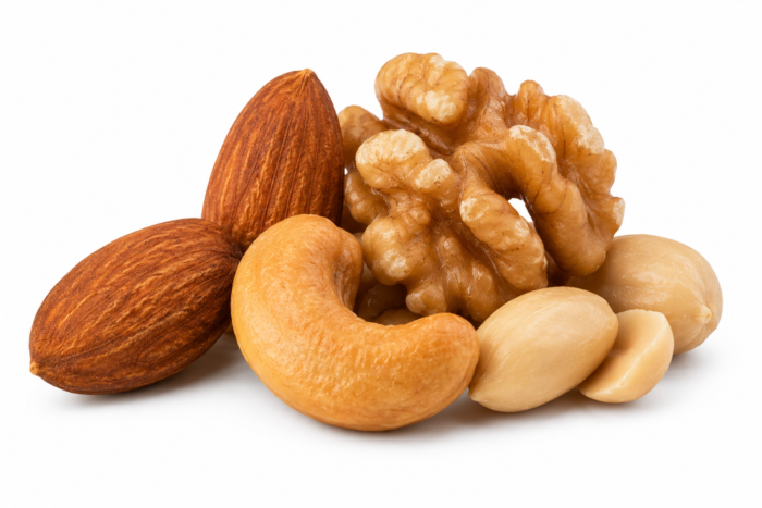 Roasted almonds roasted cashews raw walnuts and blanched peanuts bundle