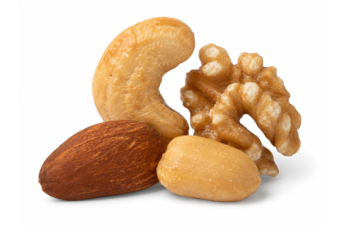 Healthy snack bundle with almonds walnuts cashews and peanuts